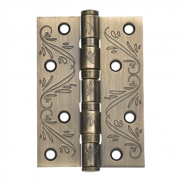 Петля универсальная с четырьмя подшипниками ADDEN BAU. 100X70X2.5 4BB FLO ANTIC BRONZE (цвет АНТИЧНАЯ БРОНЗА, цветочный орнамент)