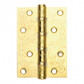 Петля универсальная с четырьмя подшипниками ADDEN BAU. 100X70X2.5 4BB FLO SATIN GOLD (цвет МАТОВОЕ ЗОЛОТО, цветочный орнамент)