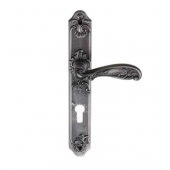 Ручка FLOR BL. SILVER (CL) (на планке под ключевой цилиндр, чернёное серебро)