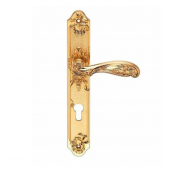 Ручка FLOR S. GOLD (CL) (на планке под ключевой цилиндр, матовое золото)
