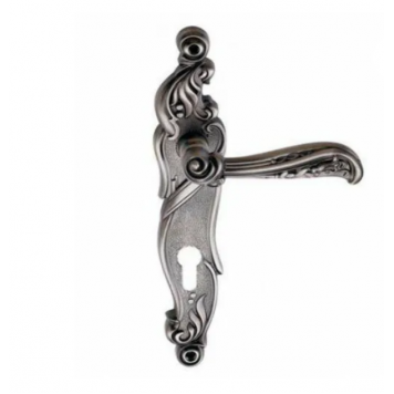 Ручка RIZO BL.SILVER (CL) (на планке под ключевой цилиндр, чернёное серебро)