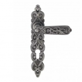 Ручка ARABESCO BL. SILVER (CL) (на планке под ключевой цилиндр, чернёное серебро)