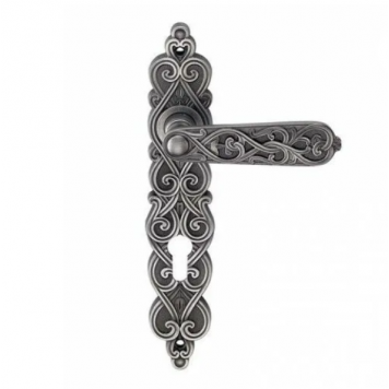 Ручка ARABESCO BL. SILVER (CL) (на планке под ключевой цилиндр, чернёное серебро)