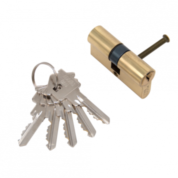 Ключевой цилиндр 60мм. 5 кл. ADDEN BAU. CYL 5-60 KEY GOLD (ЗОЛОТО БЛЕСТЯЩЕЕ)