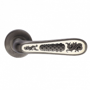 Ручка ALIVIO BL. SILVER (на круглой розетке эмаль / чернёное серебро)