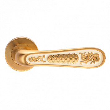 Ручка ALIVIO S.GOLD (на круглой розетке эмаль / матовое золото)