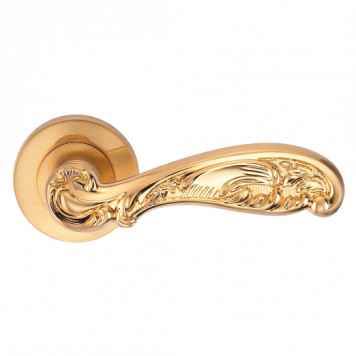 Ручка FLOR S. GOLD (20G) (на круглой розетке, матовое золото)